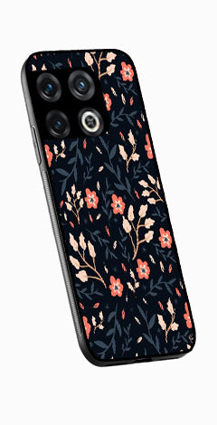 Floral Pattern Metal Mobile Case for OnePlus 10T   (Design No -10)
