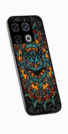 Owl Pattern Metal Mobile Case for OnePlus 10T   (Design No -42)
