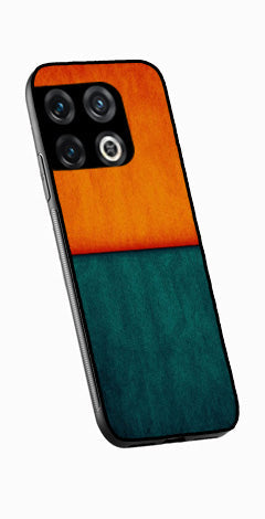 Orange Green Pattern Metal Mobile Case for OnePlus 10T   (Design No -45)
