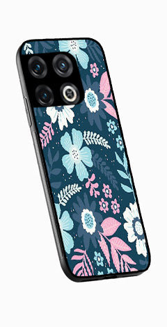 Flower Leaves Design Metal Mobile Case for OnePlus 10T   (Design No -50)