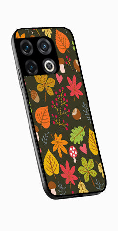 Leaves Design Metal Mobile Case for OnePlus 10T   (Design No -51)