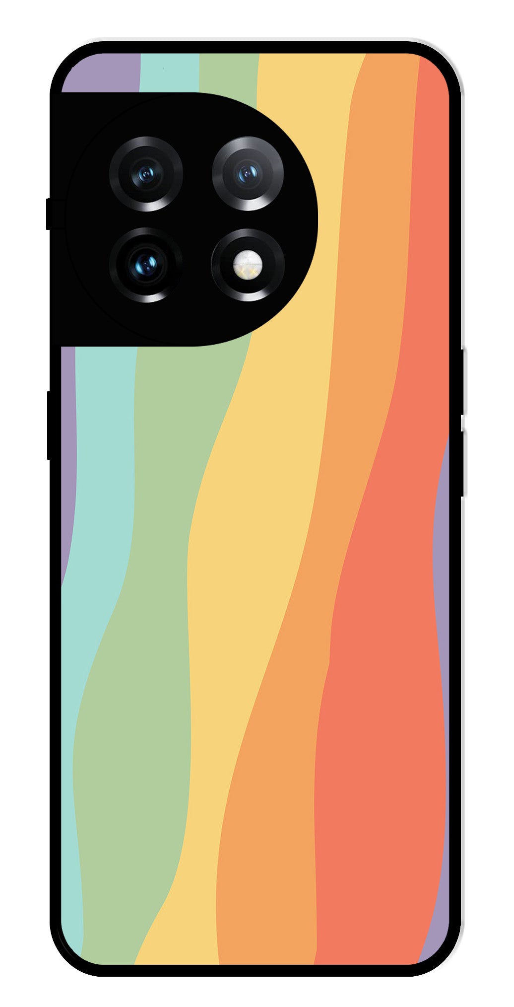 Muted Rainbow Metal Mobile Case for OnePlus 11R 5G Metal Case