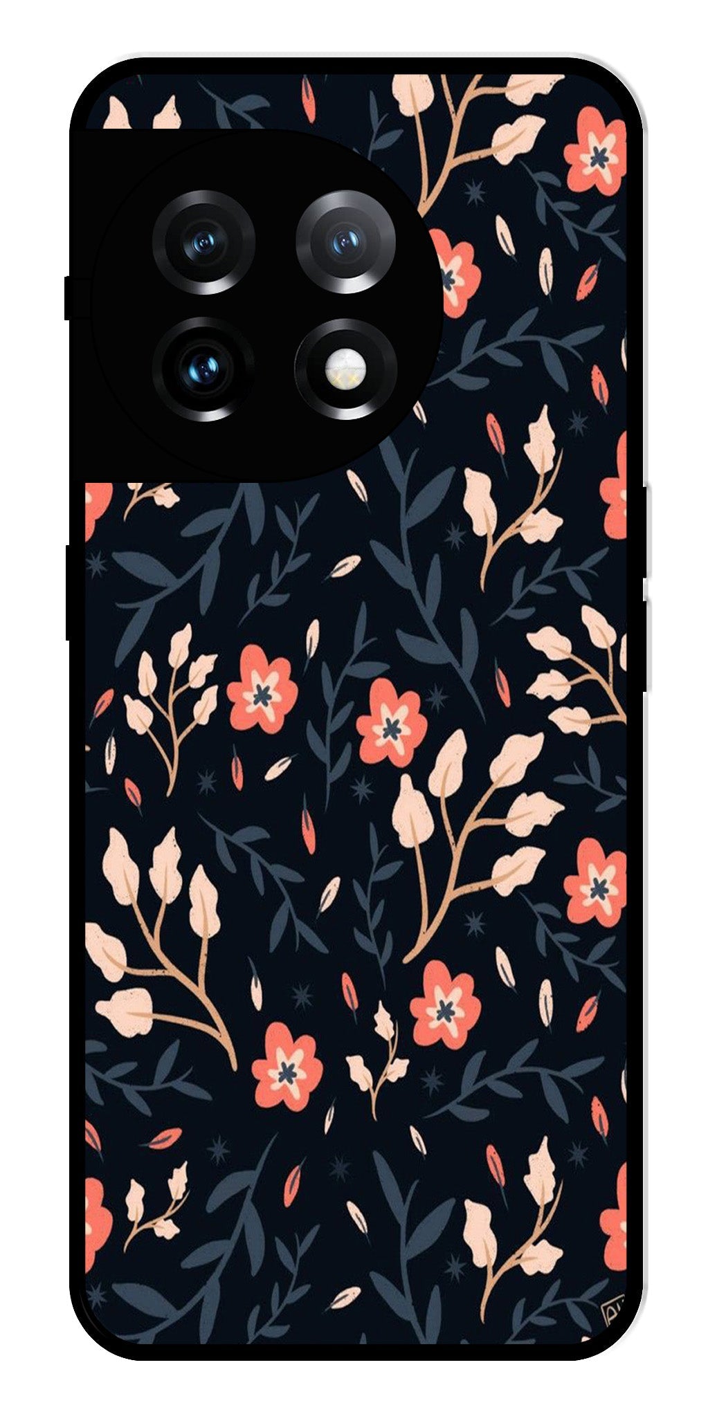 Floral Pattern Metal Mobile Case for OnePlus 11R 5G Metal Case