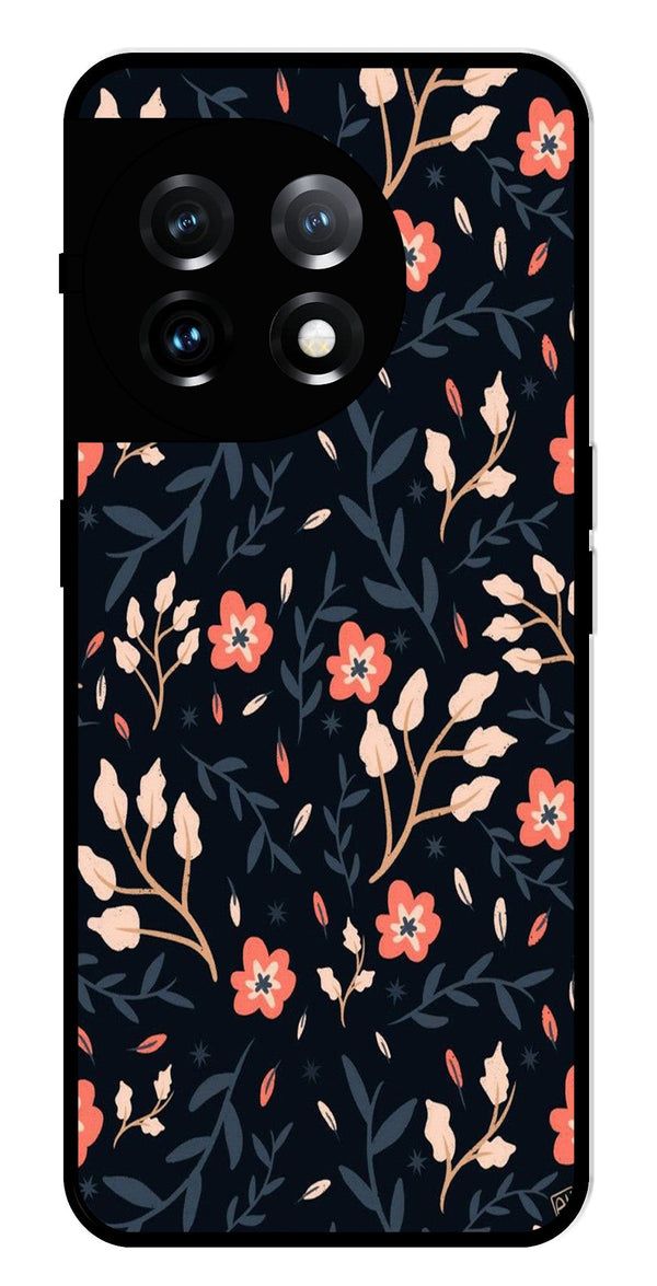 Floral Pattern Metal Mobile Case for OnePlus 11 5G Metal Case