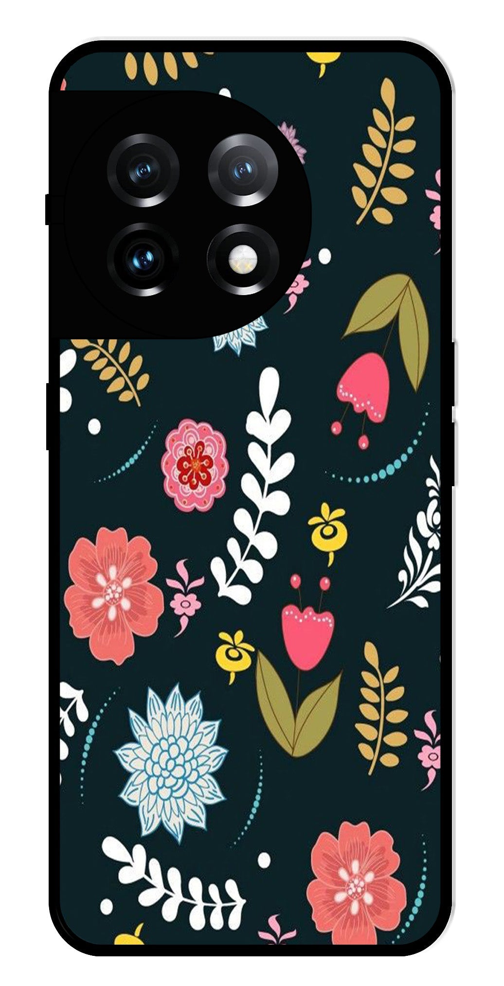 Floral Pattern2 Metal Mobile Case for OnePlus 11R 5G Metal Case