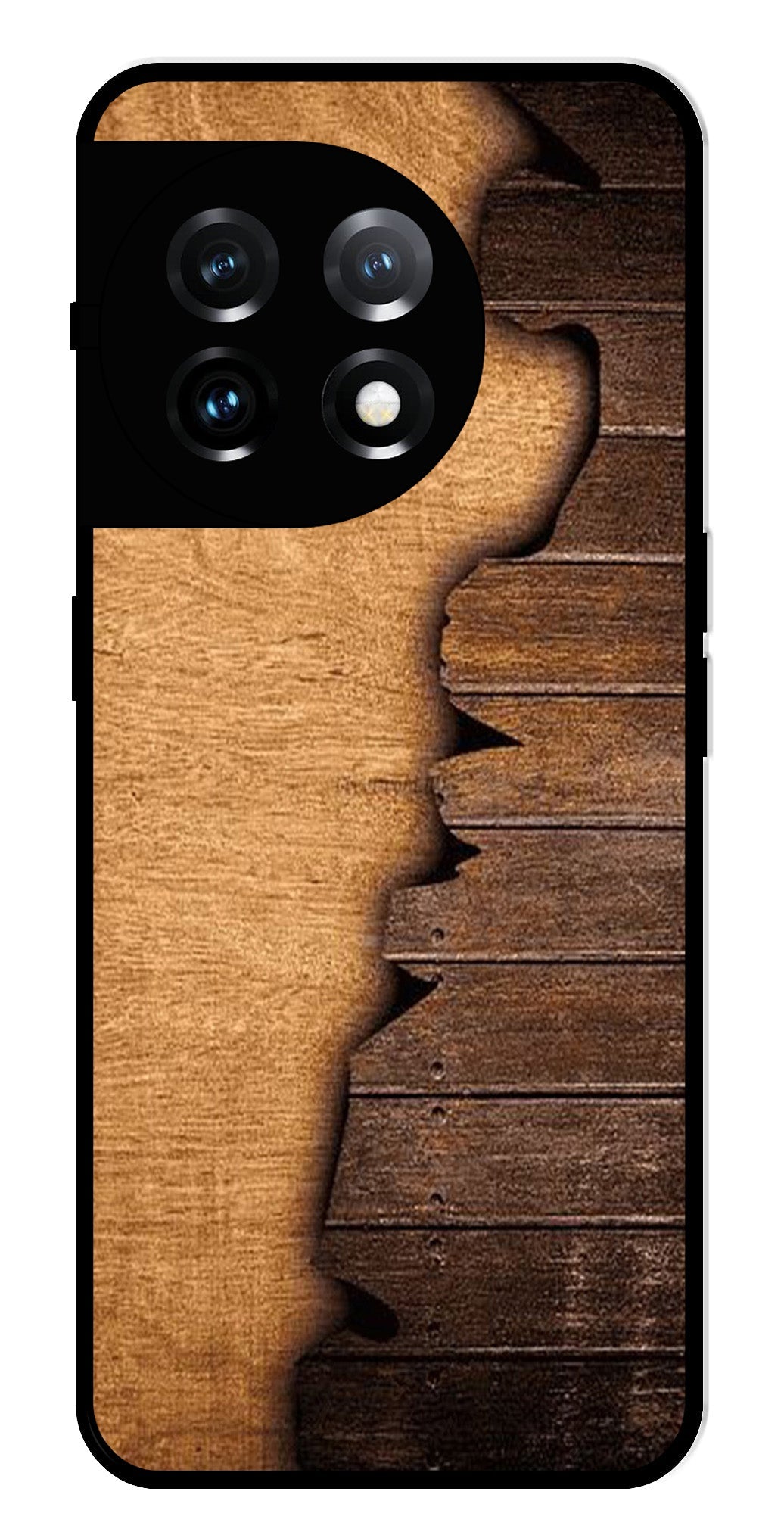 Wooden Design Metal Mobile Case for OnePlus 11R 5G Metal Case