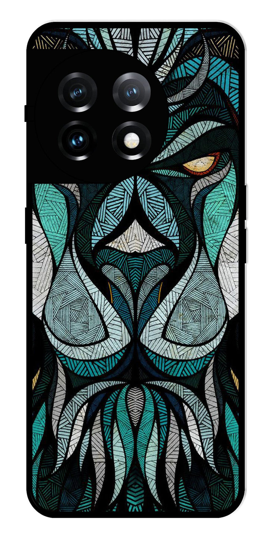 Lion Pattern Metal Mobile Case for OnePlus 11 5G Metal Case