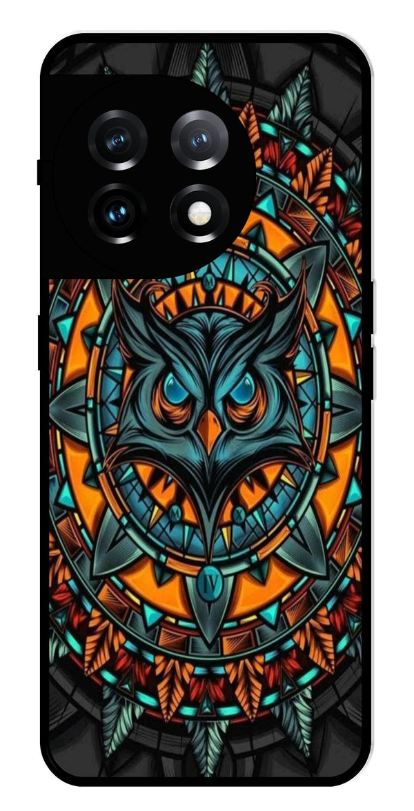 Owl Pattern Metal Mobile Case for OnePlus 11 5G Metal Case