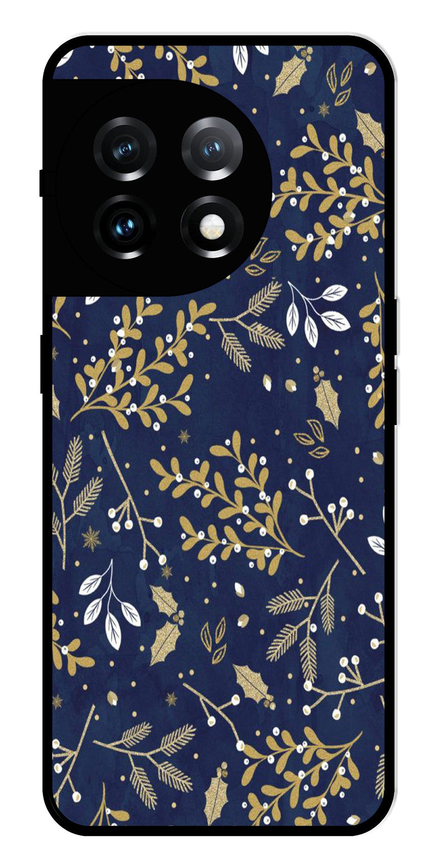 Floral Pattern  Metal Mobile Case for OnePlus 11 5G Metal Case
