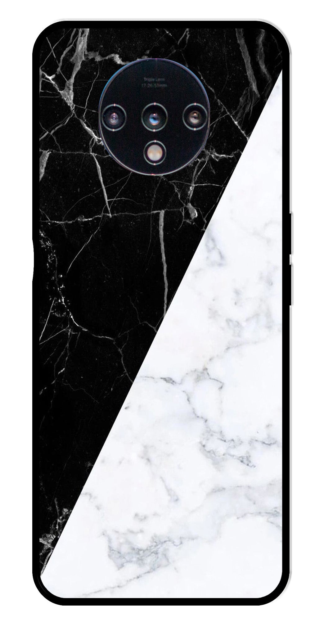 Black White Marble Design Metal Mobile Case for OnePlus 7T