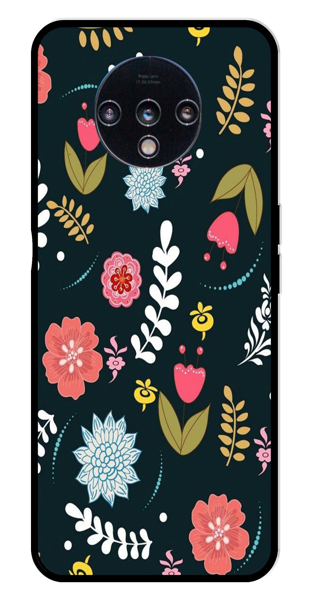 Floral Pattern2 Metal Mobile Case for OnePlus 7T