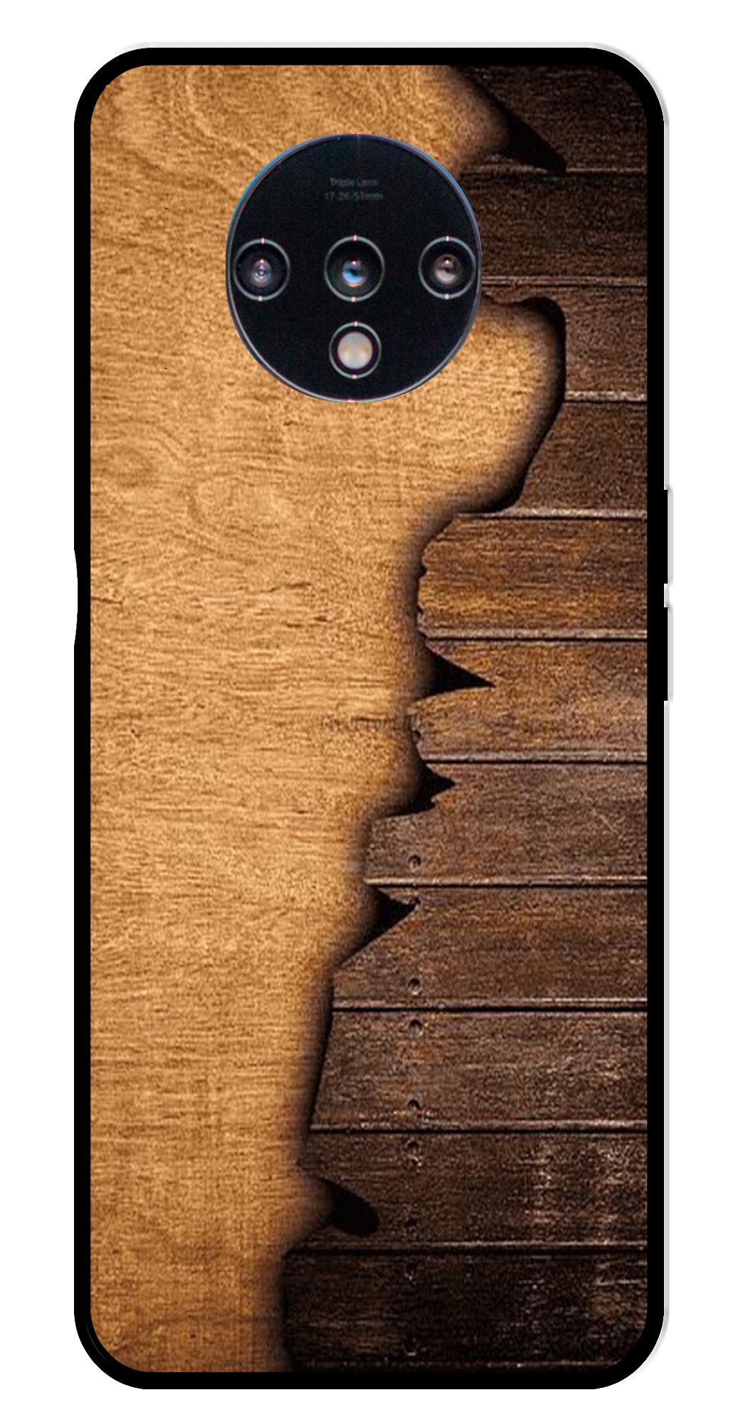 Wooden Design Metal Mobile Case for OnePlus 7T