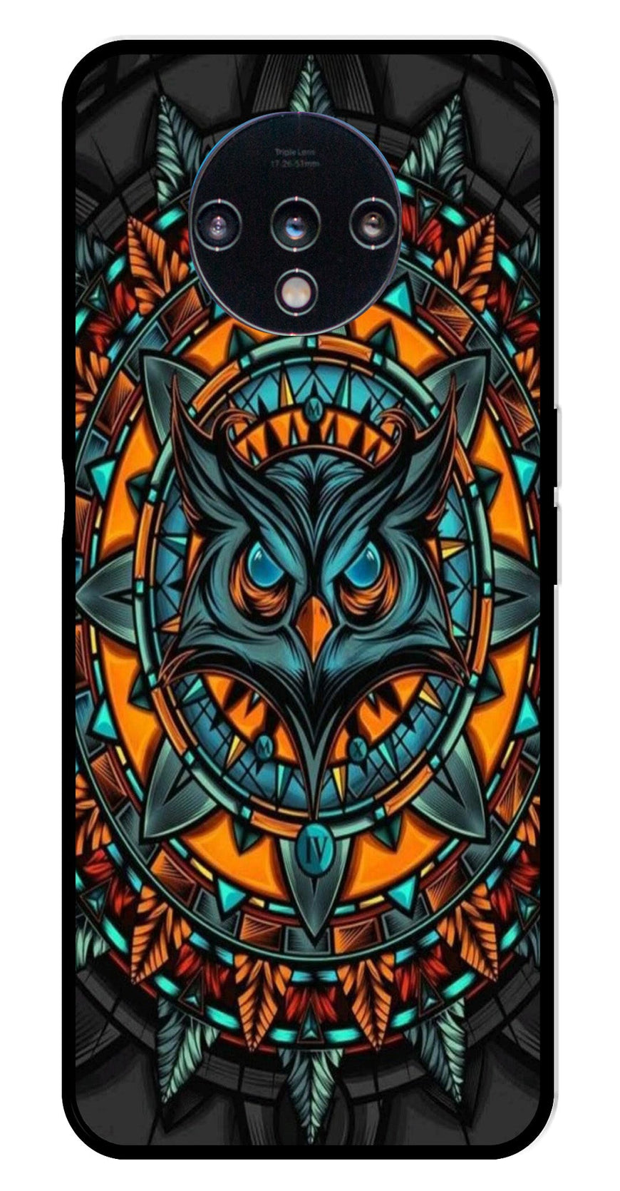 Owl Pattern Metal Mobile Case for OnePlus 7T