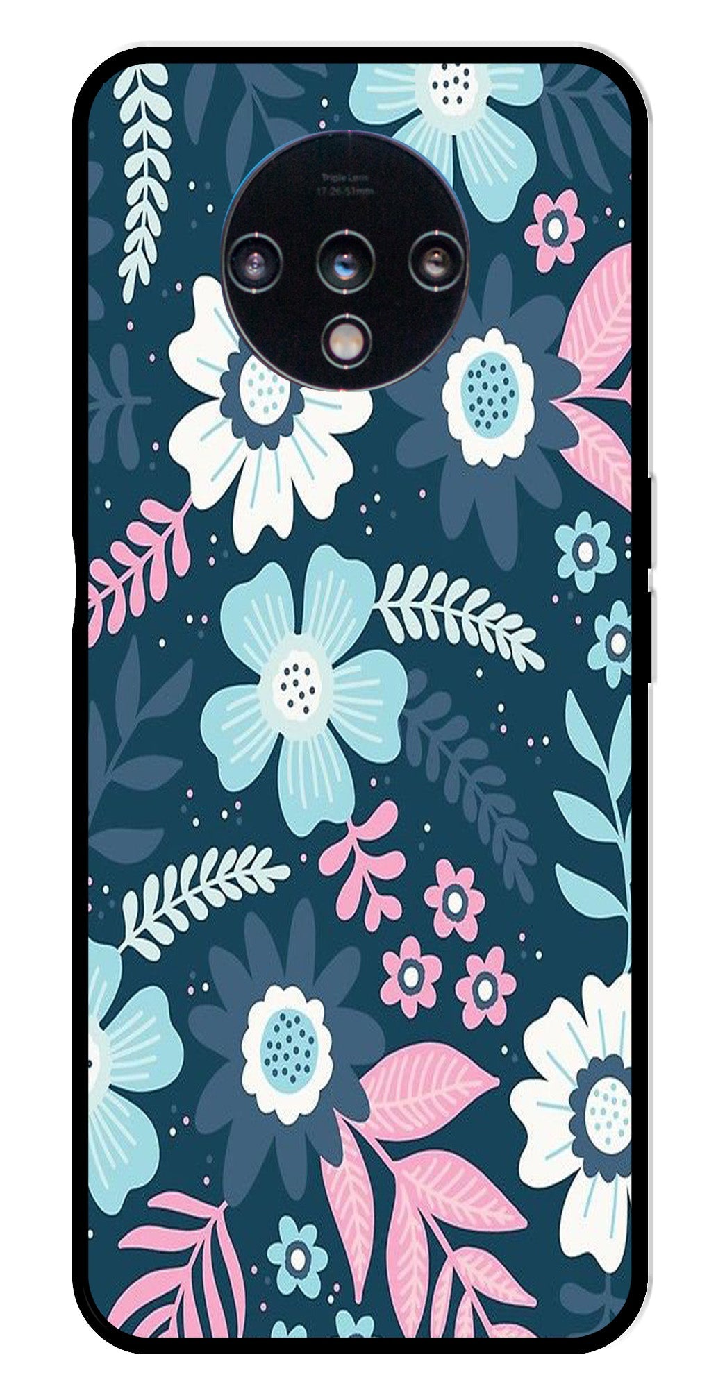 Flower Leaves Design Metal Mobile Case for OnePlus 7T