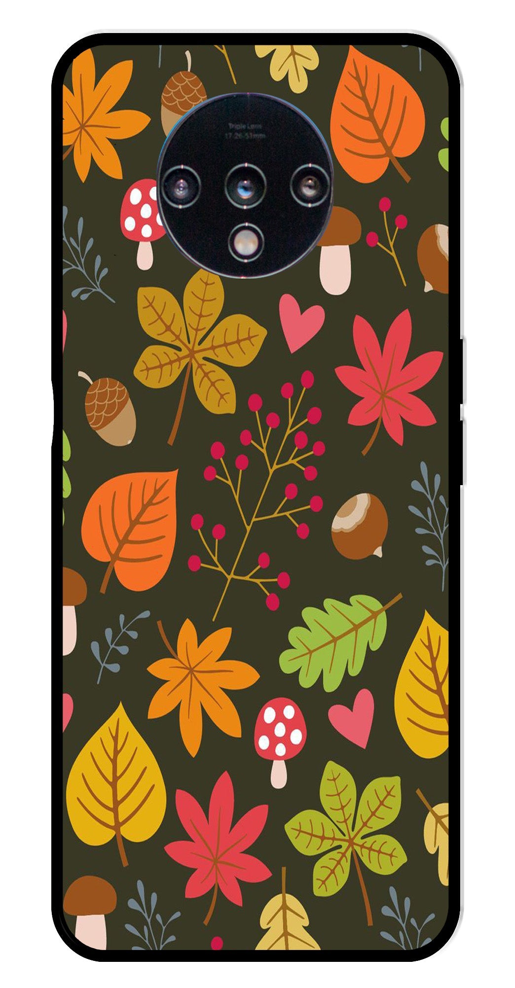Leaves Design Metal Mobile Case for OnePlus 7T