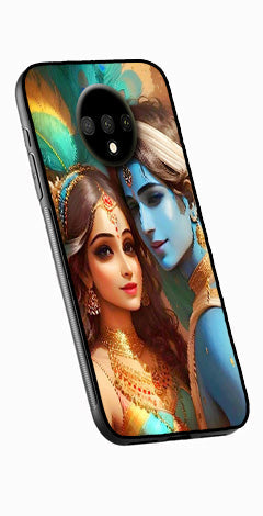 Lord Radha Krishna Metal Mobile Case for OnePlus 7T   (Design No -01)
