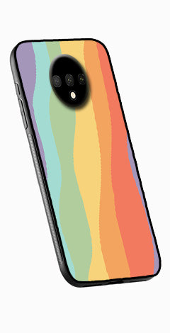 Muted Rainbow Metal Mobile Case for OnePlus 7T   (Design No -02)