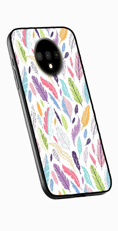 Colorful Feathers Metal Mobile Case for OnePlus 7T   (Design No -06)