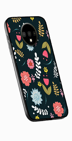Floral Pattern2 Metal Mobile Case for OnePlus 7T   (Design No -12)