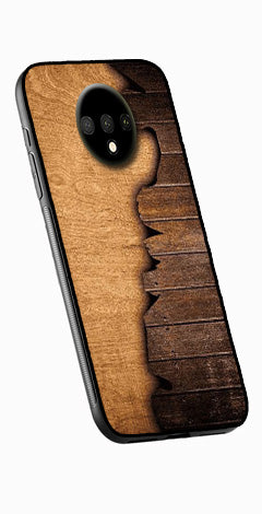 Wooden Design Metal Mobile Case for OnePlus 7T   (Design No -13)