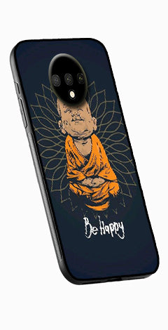 Be Happy Metal Mobile Case for OnePlus 7T   (Design No -27)