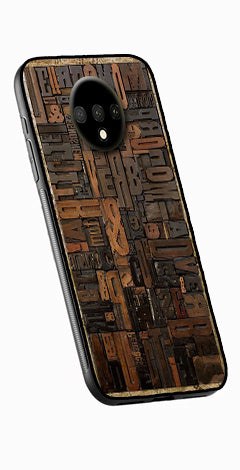Alphabets Metal Mobile Case for OnePlus 7T   (Design No -32)