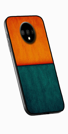 Orange Green Pattern Metal Mobile Case for OnePlus 7T   (Design No -45)