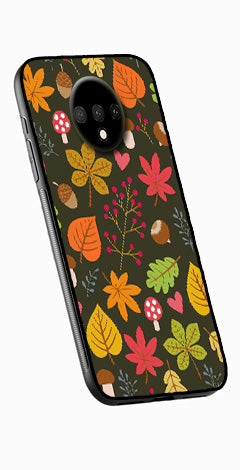Leaves Design Metal Mobile Case for OnePlus 7T   (Design No -51)