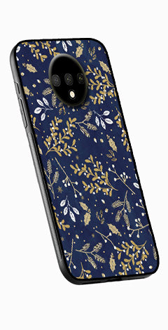 Floral Pattern  Metal Mobile Case for OnePlus 7T   (Design No -52)