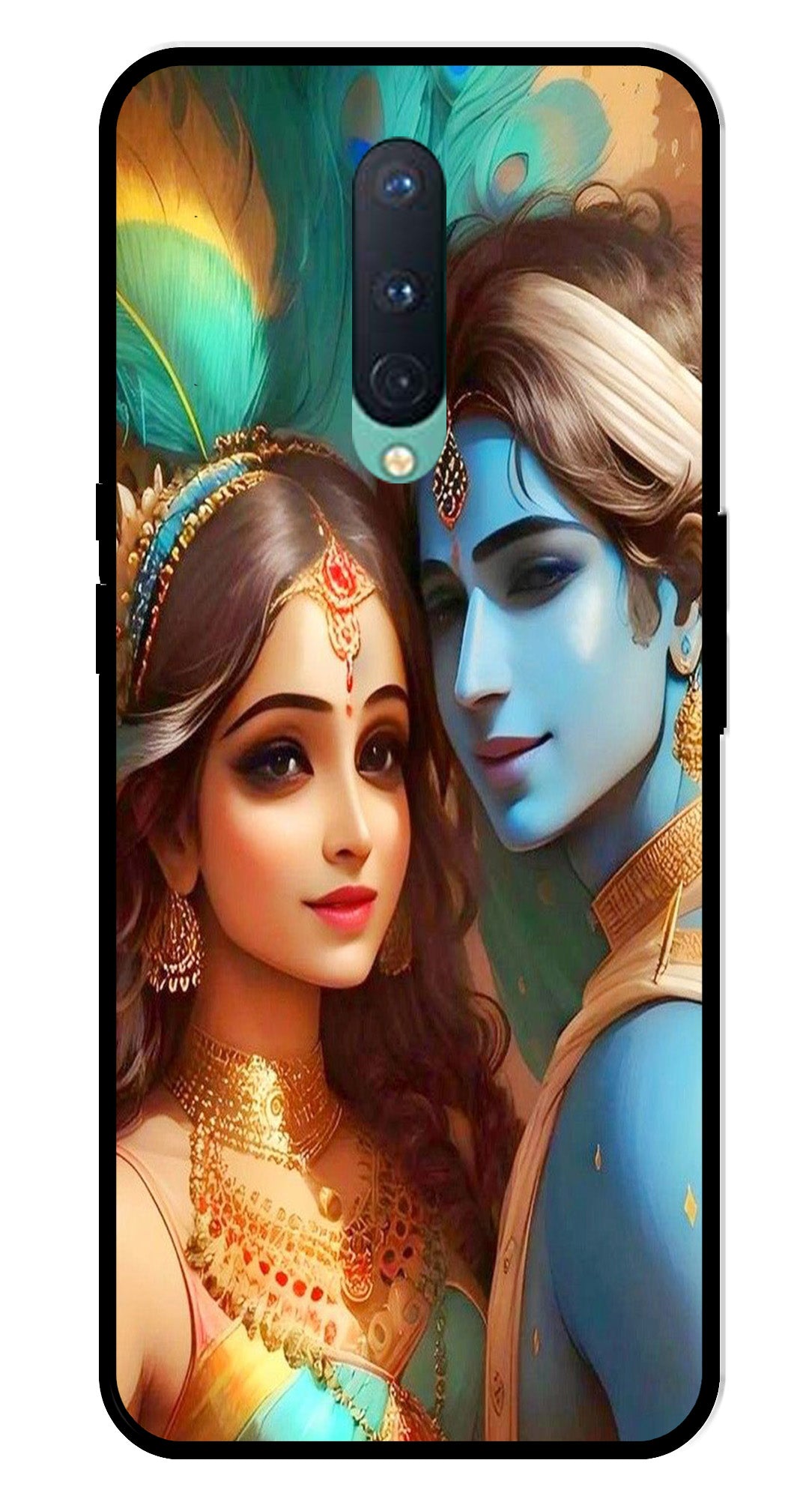 Lord Radha Krishna Metal Mobile Case for OnePlus 8