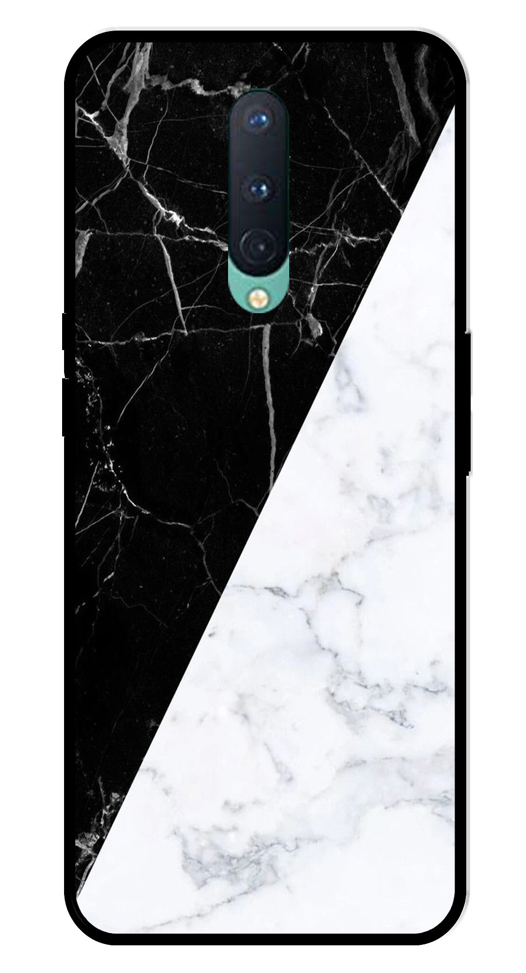 Black White Marble Design Metal Mobile Case for OnePlus 8
