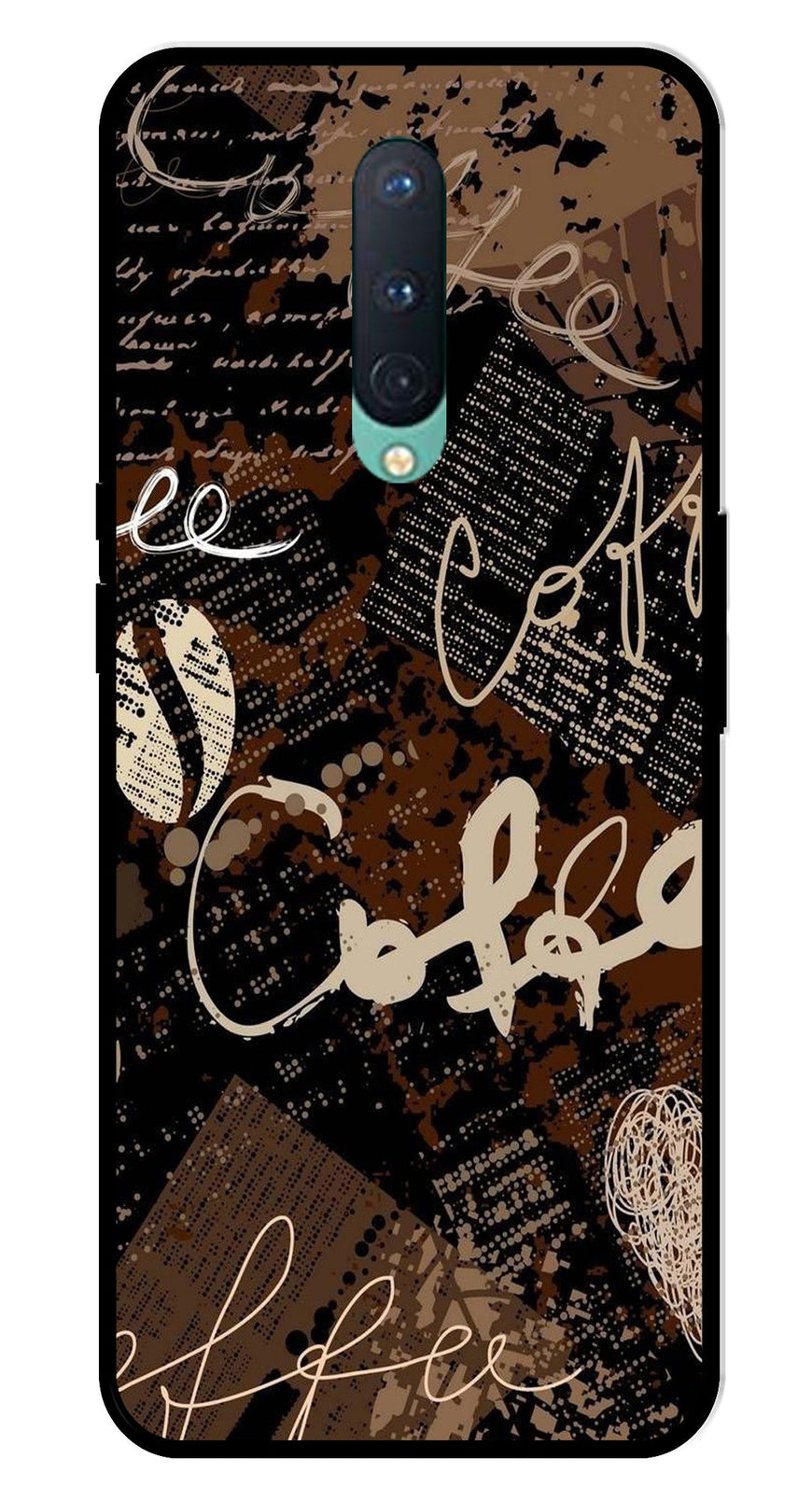 Coffee Pattern Metal Mobile Case for OnePlus 8