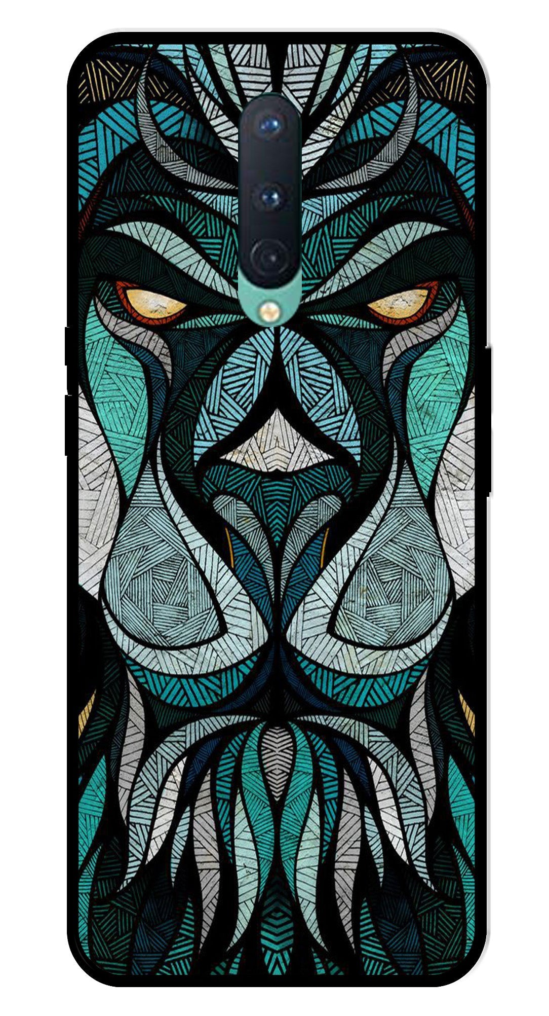 Lion Pattern Metal Mobile Case for OnePlus 8