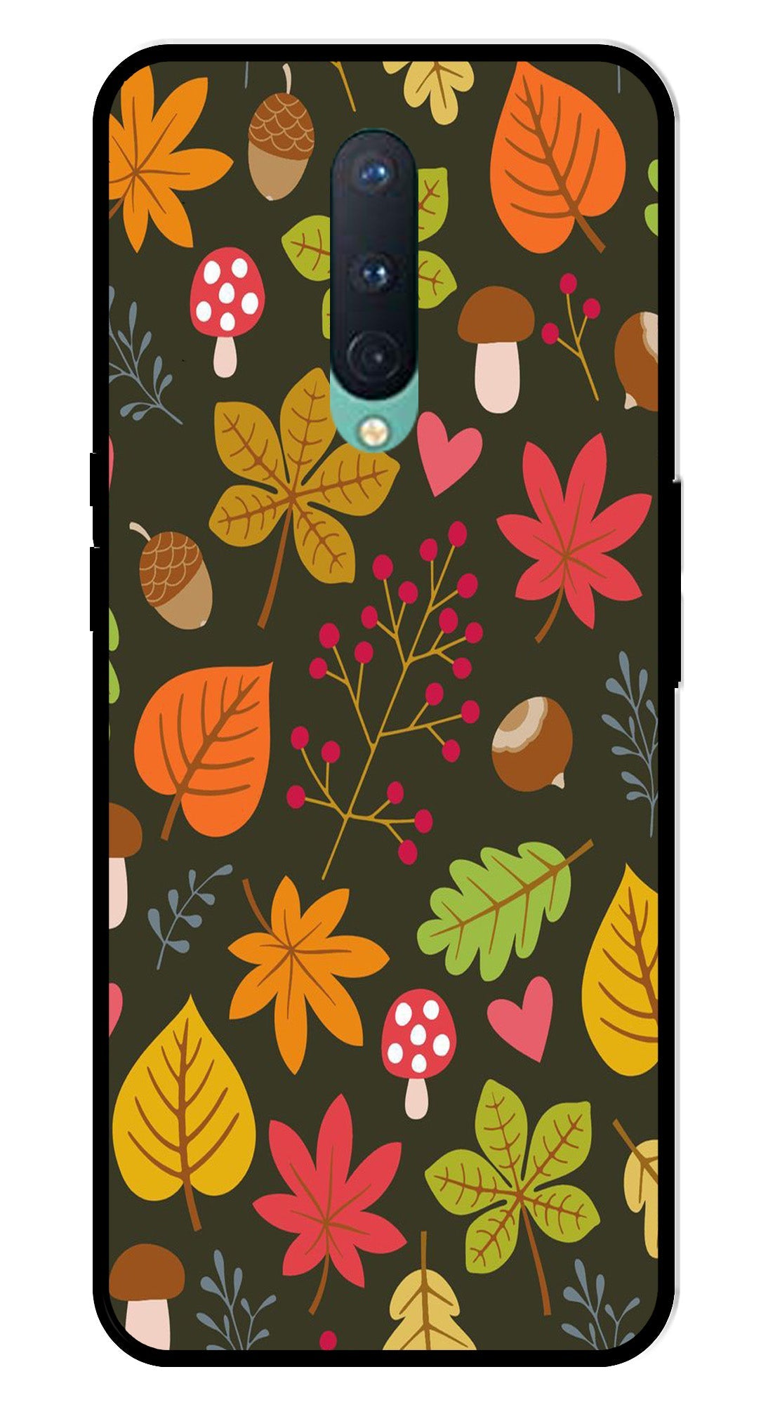 Leaves Design Metal Mobile Case for OnePlus 8