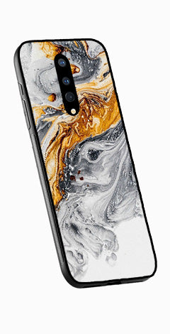 Marble Pattern Metal Mobile Case for OnePlus 8   (Design No -36)