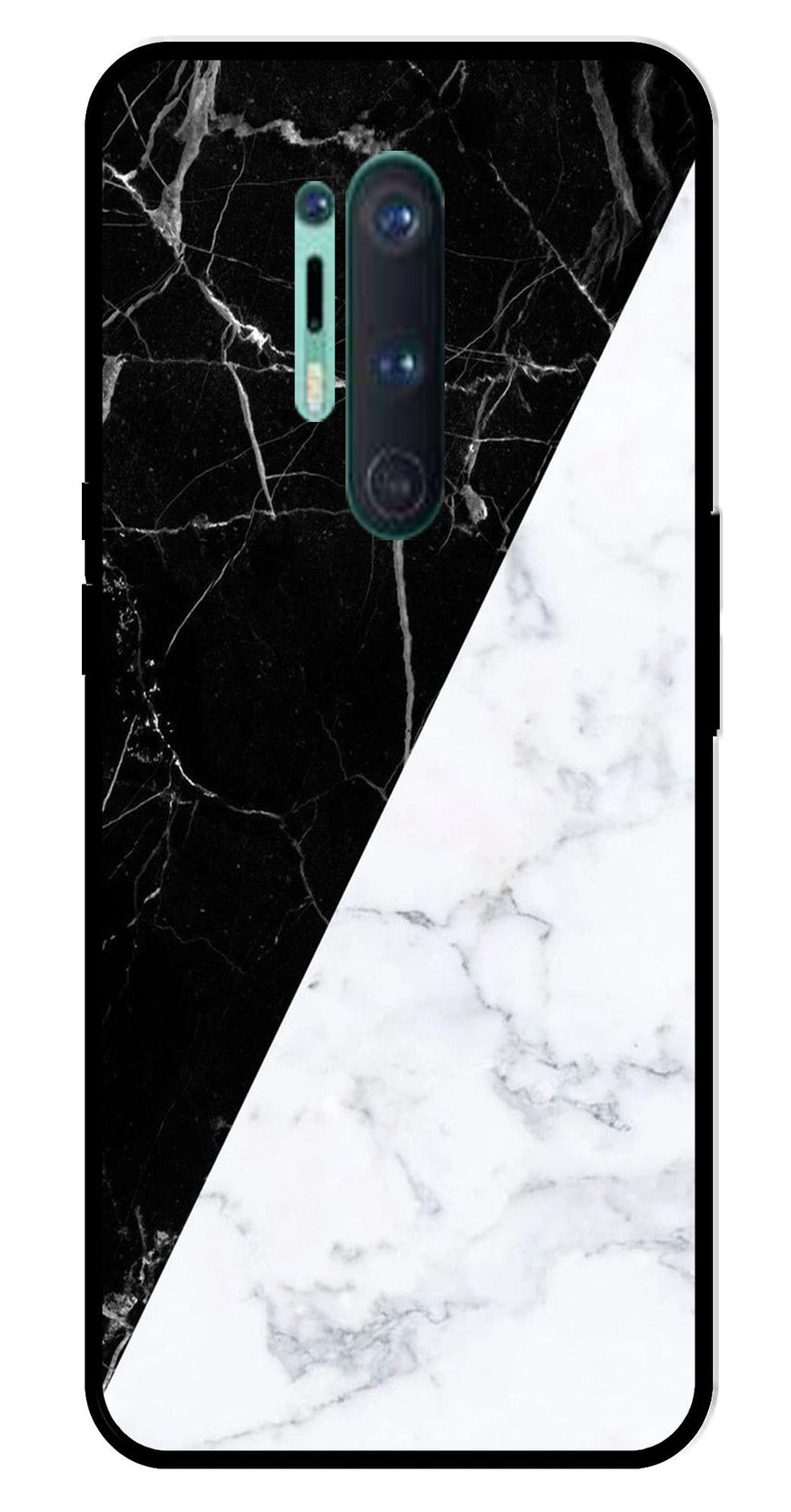 Black White Marble Design Metal Mobile Case for OnePlus 8 Pro