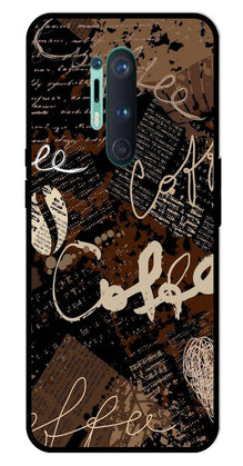 Coffee Pattern Metal Mobile Case for OnePlus 8 Pro