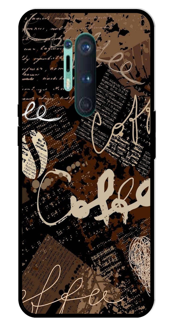 Coffee Pattern Metal Mobile Case for OnePlus 8 Pro