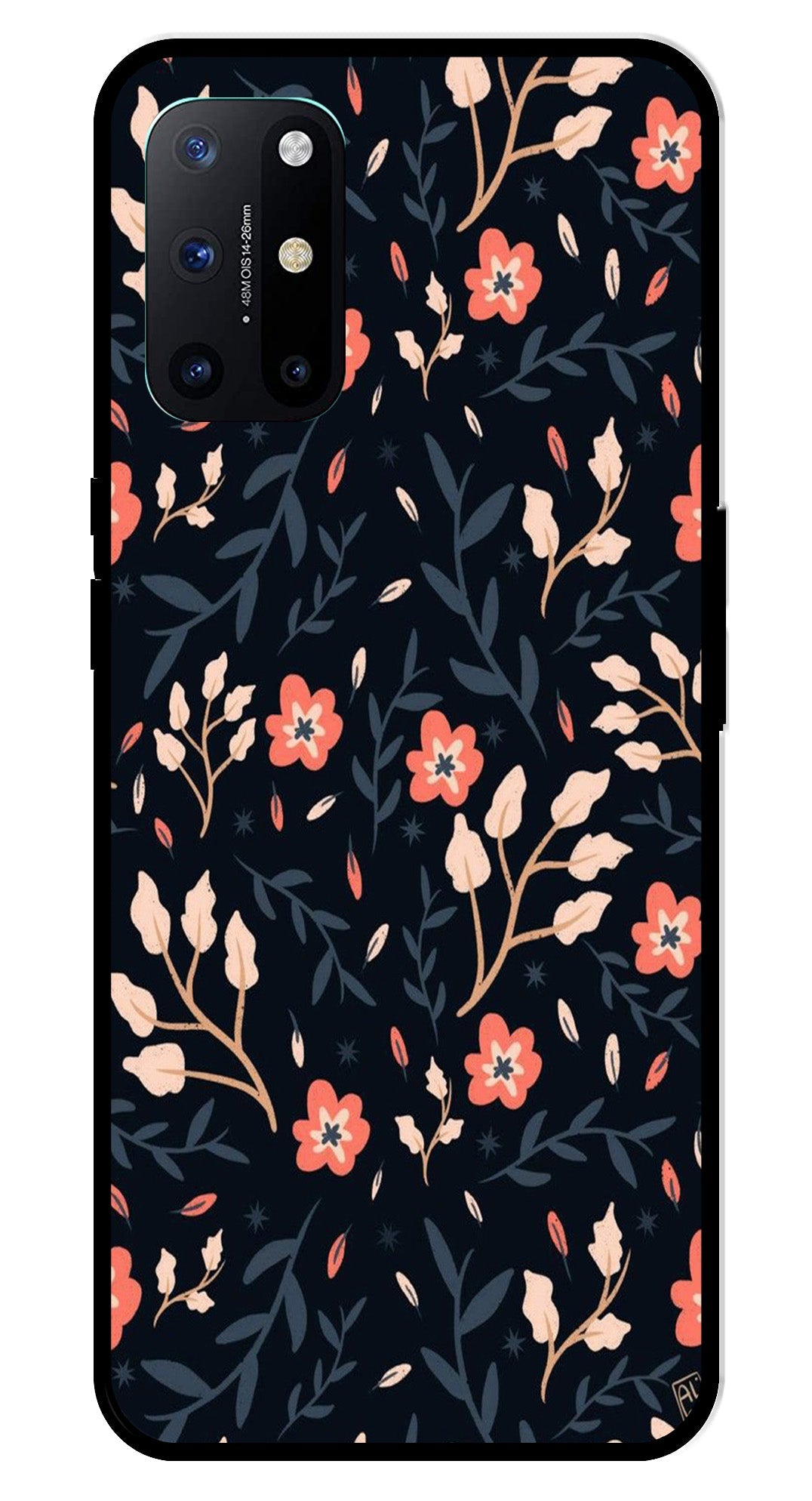 Floral Pattern Metal Mobile Case for OnePlus 8T