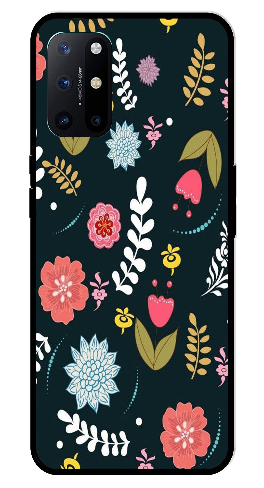 Floral Pattern2 Metal Mobile Case for OnePlus 8T