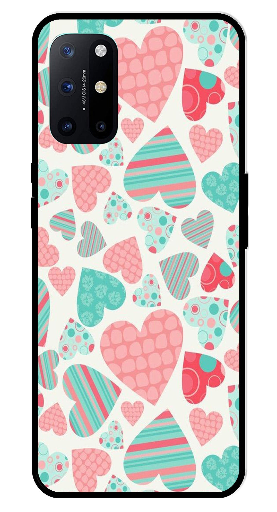 Hearts Pattern Metal Mobile Case for OnePlus 8T