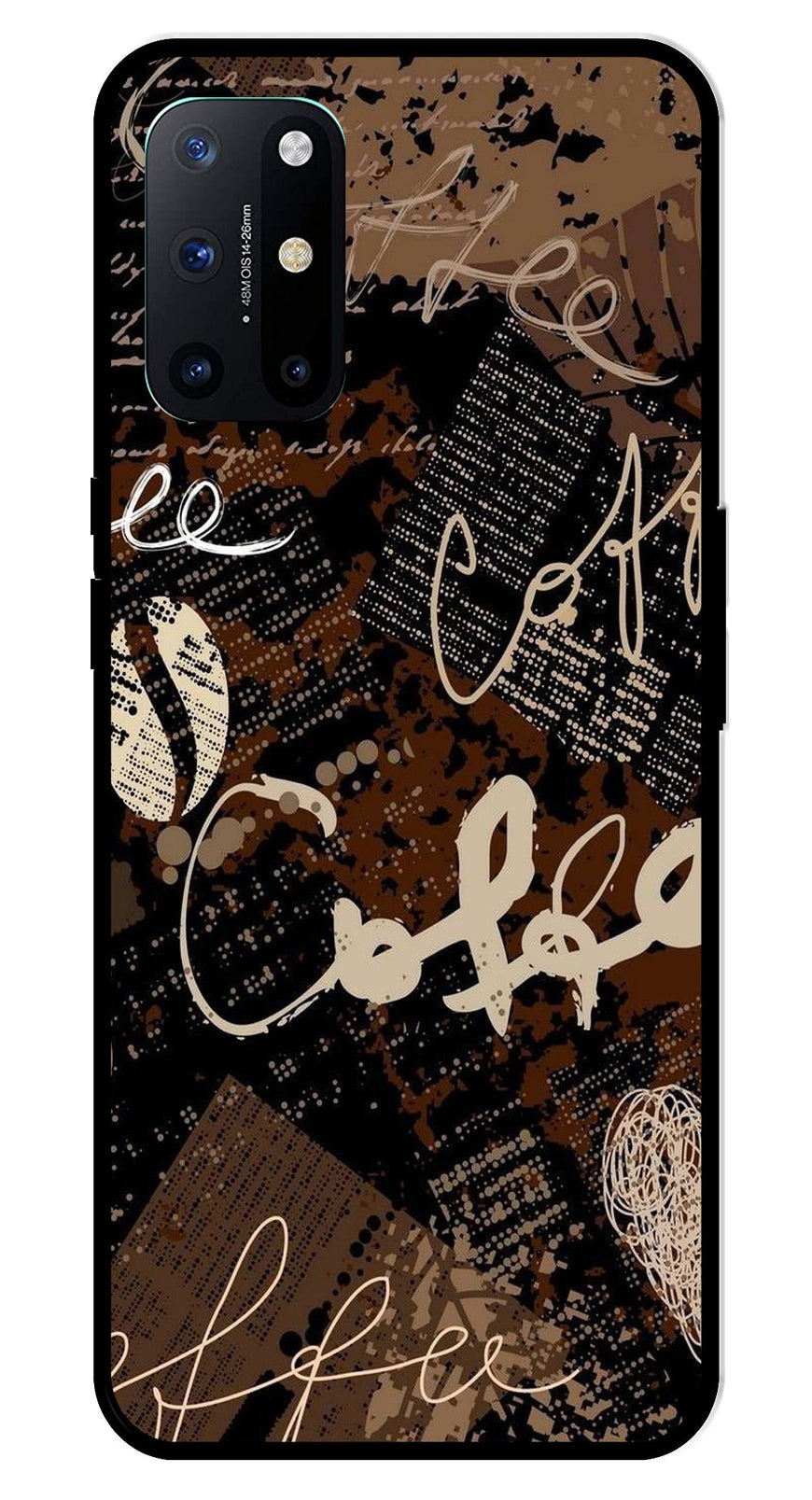 Coffee Pattern Metal Mobile Case for OnePlus 8T