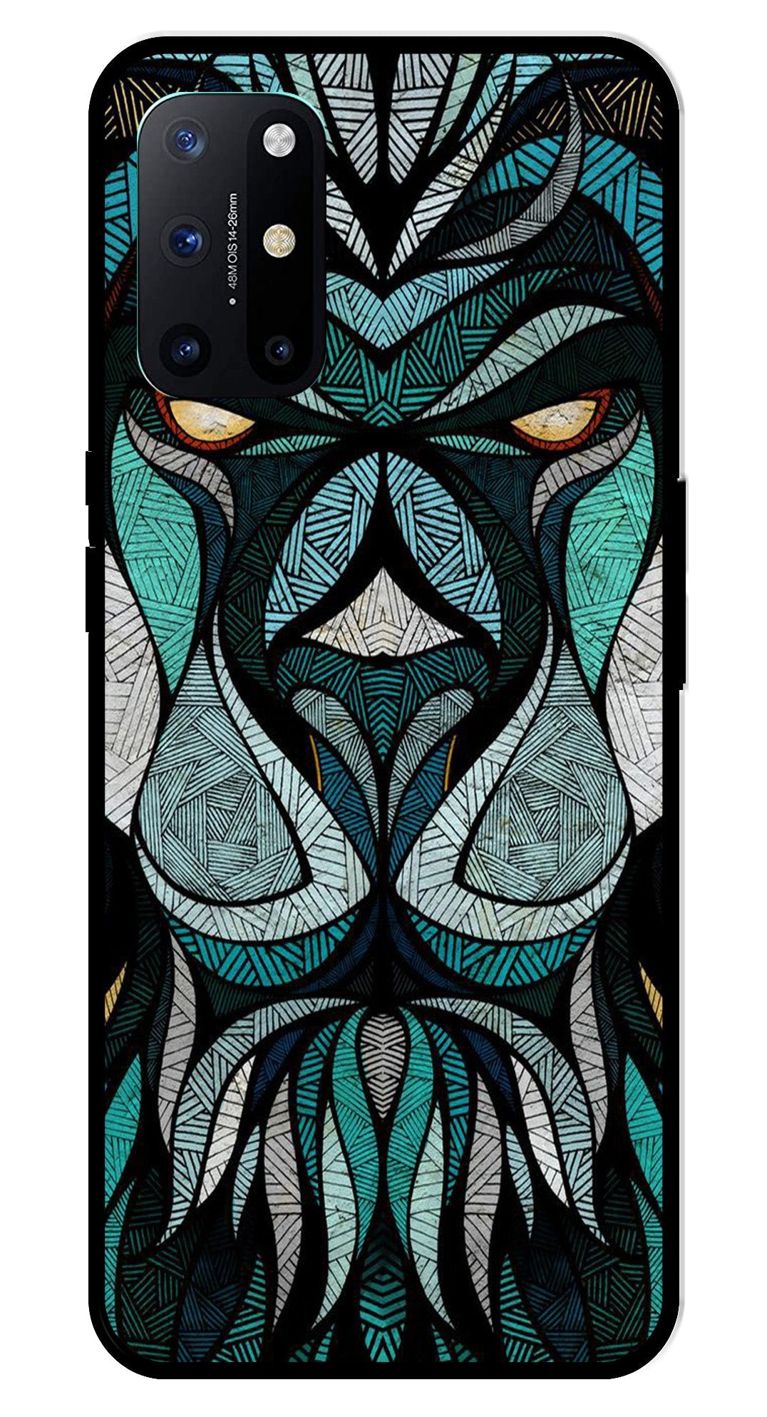 Lion Pattern Metal Mobile Case for OnePlus 8T
