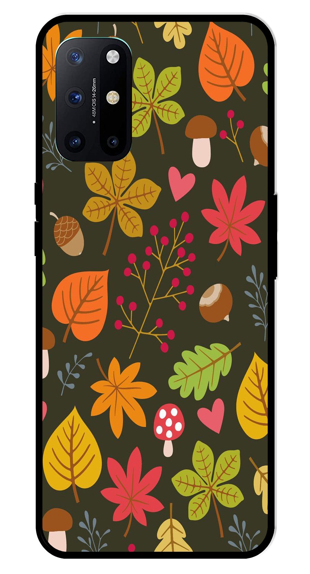 Leaves Design Metal Mobile Case for OnePlus 8T