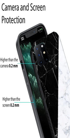 Black White Marble Design Metal Mobile Case for OnePlus 8T