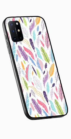 Colorful Feathers Metal Mobile Case for OnePlus 8T   (Design No -06)