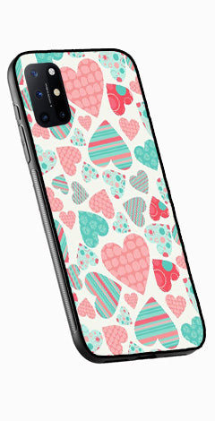 Hearts Pattern Metal Mobile Case for OnePlus 8T   (Design No -22)