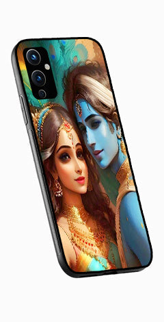 Lord Radha Krishna Metal Mobile Case for OnePlus 9   (Design No -01)