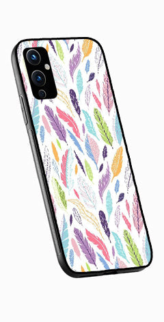 Colorful Feathers Metal Mobile Case for OnePlus 9   (Design No -06)
