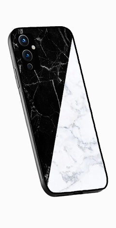 Black White Marble Design Metal Mobile Case for OnePlus 9   (Design No -09)